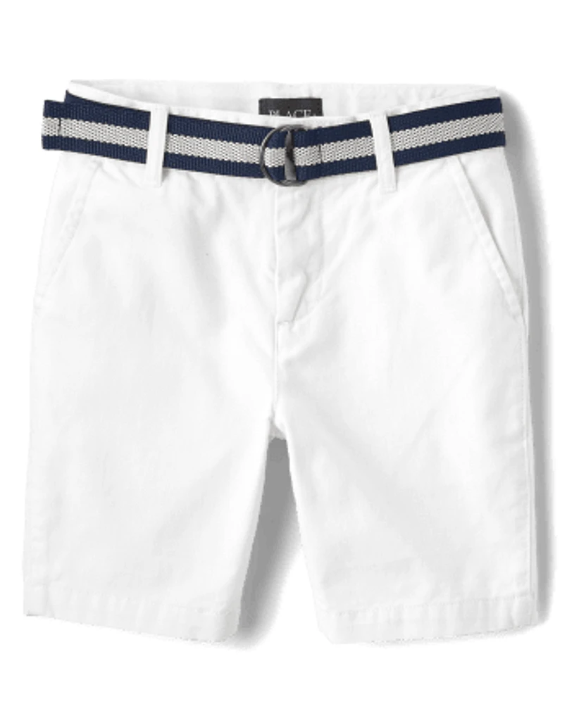 Boys Belted Chino Shorts