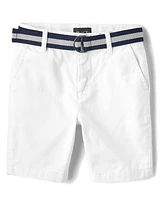 Boys Belted Chino Shorts