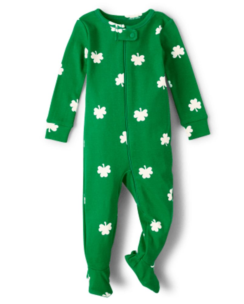 Baby And Toddler Shamrock Snug Fit Cotton One Piece Pajamas
