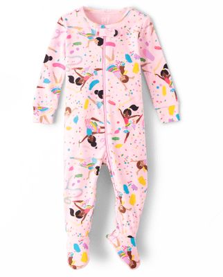 Baby And Toddler Girls Dancer Snug Fit Cotton One Piece Pajamas