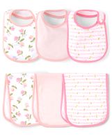 Baby Girls Floral Bib And Burp Cloth 6-Piece Set