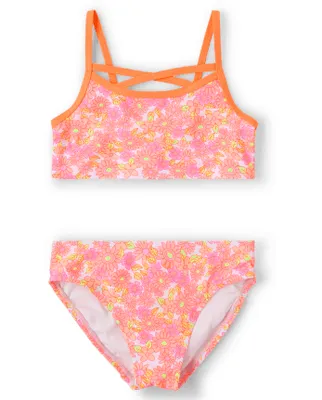 Girls Floral Bikini Swimsuit