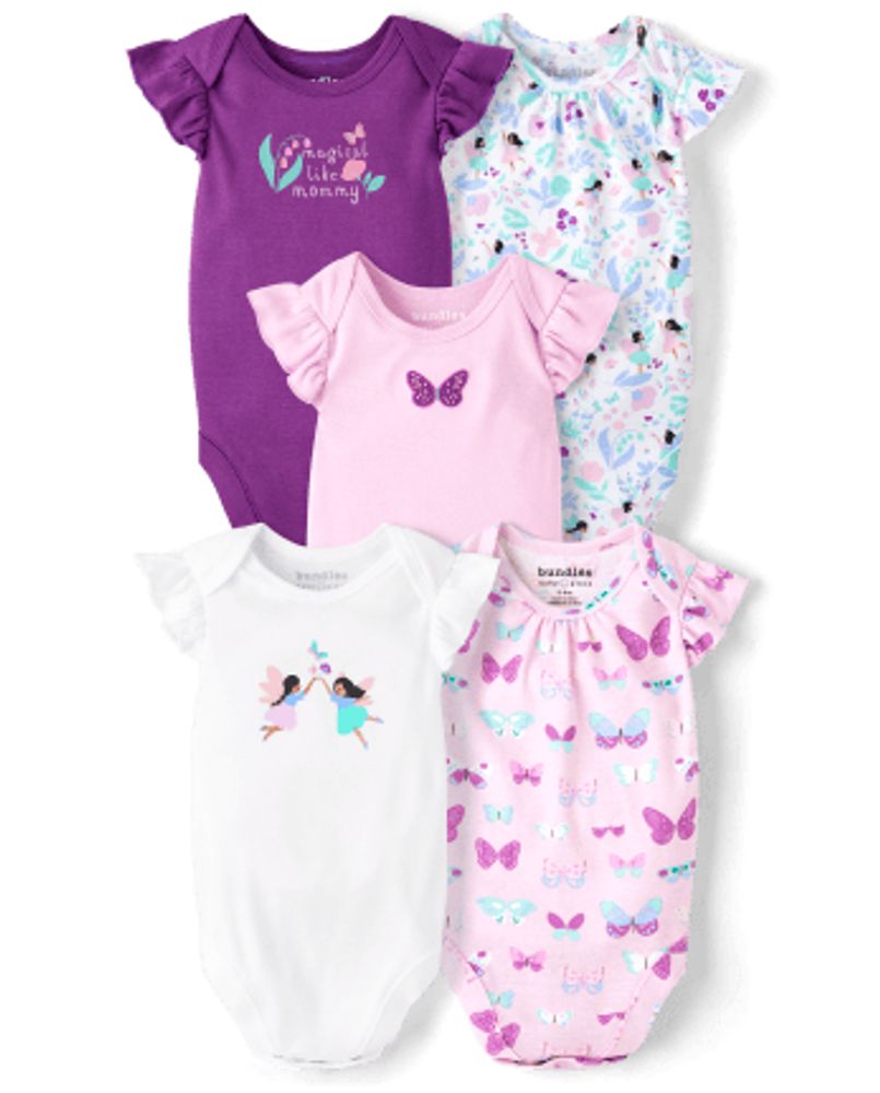 Baby Girls Fairy Bodysuit 5-Pack