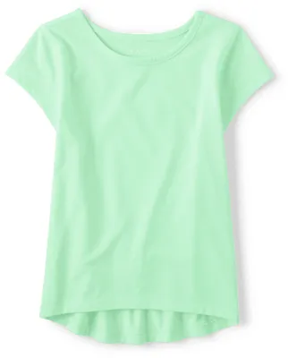 Girls High Low Basic Layering Tee