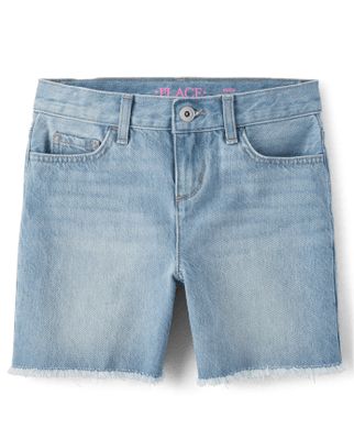 Girls Straight Denim Midi Shorts