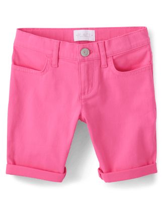 Girls Roll Cuff Twill Skimmer Shorts