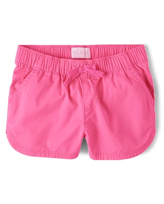 Girls Twill Pull On Shorts - Slim