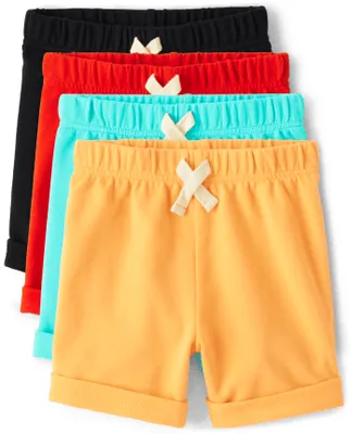 Baby And Toddler Boys French Terry Roll Cuff Shorts 4-Pack