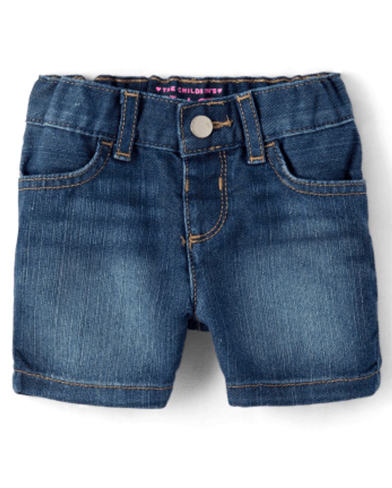 Baby And Toddler Girls Denim Shortie Shorts