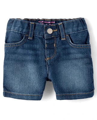 Baby And Toddler Girls Denim Shortie Shorts
