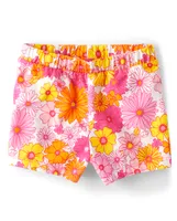 Baby And Toddler Girls Floral Pull On Shorts