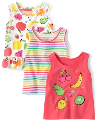 Toddler Girls Fruit Tank Top 3-Pack