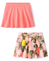 Lot de 2 jupes-shorts ananas pour petites filles