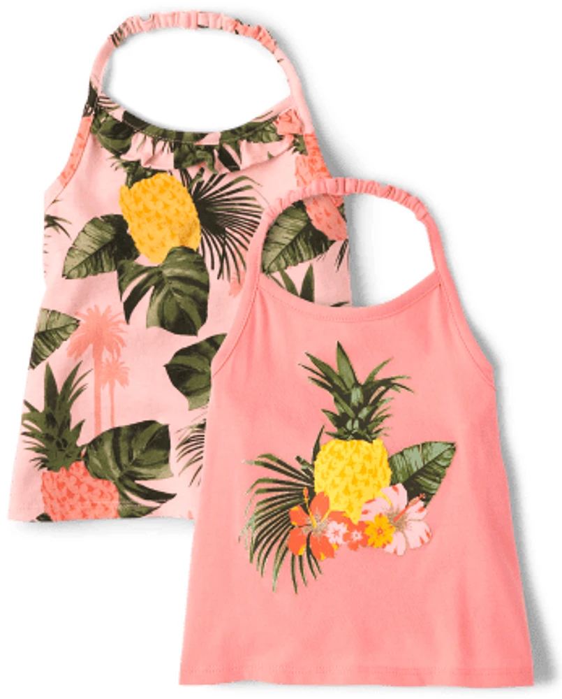 Lot de 2 débardeurs ananas pour petites filles