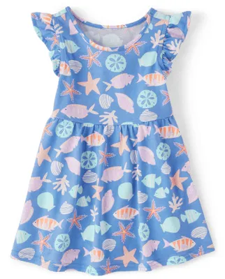 Baby And Toddler Girls Fish Babydoll Dress
