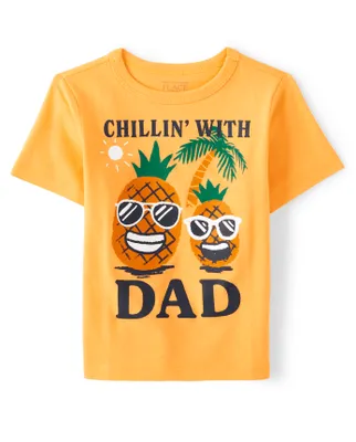 Baby And Toddler Boys Chillin With Dad Graphic Tee