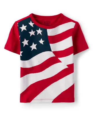 Baby And Toddler Boys American Flag Graphic Tee