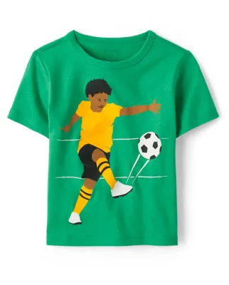 Baby And Toddler Boys Soccer Player Graphic Tee