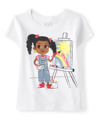 Baby And Toddler Girls Paint Graphic Tee