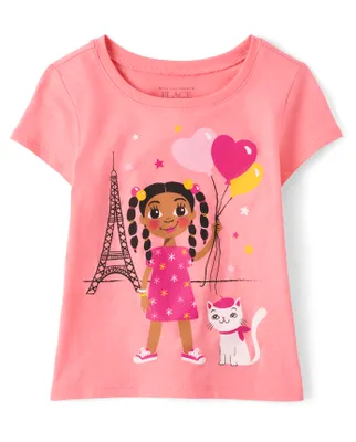 Baby And Toddler Girls Paris Graphic Tee