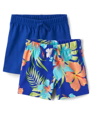 Baby Boys Tropical Pull On Shorts 2-Pack