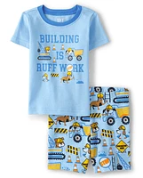 Baby And Toddler Boys Construction Snug Fit Cotton Pajamas