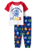 Pyjama unisexe en coton coupe ajustée Monster Hugs pour bébé et tout-petit