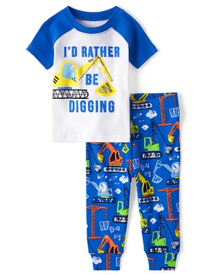 Baby And Toddler Boys Construction Snug Fit Cotton Pajamas