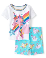 Baby And Toddler Girls Unicorn Snug Fit Cotton Pajamas