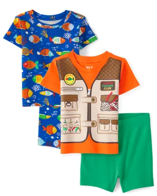 Unisex Baby And Toddler Fishing Snug Fit Cotton Pajamas 2-Pack