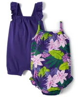 Baby Girls Floral Romper 2-Pack