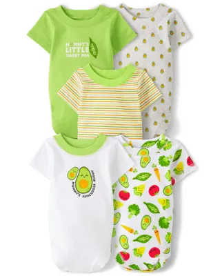 Unisex Baby Vegetable Bodysuit 5-Pack