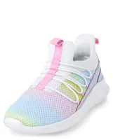 Girls Rainbow Ombre Running Sneakers