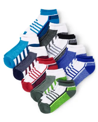 Boys Colorblock Athletic Ankle Socks 10-Pack