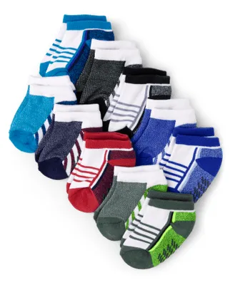 Baby And Toddler Boys Colorblock Athletic Ankle Socks 10-Pack