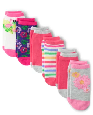 Toddler Girls Tropical Ankle Socks 6-Pack