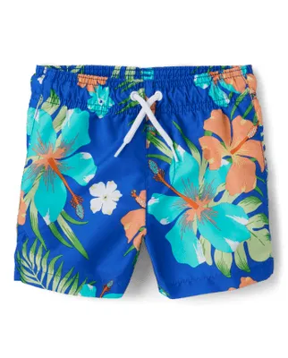 Baby And Toddler Boys Matching Family Tropical Swim Trunks