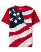 Boys American Flag Graphic Tee