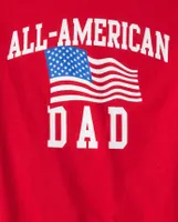 Mens Matching Family All-American Dad Graphic Tee