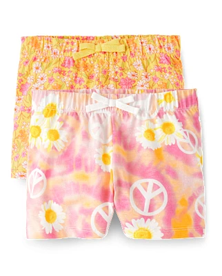 Girls Floral Shorts 2-Pack