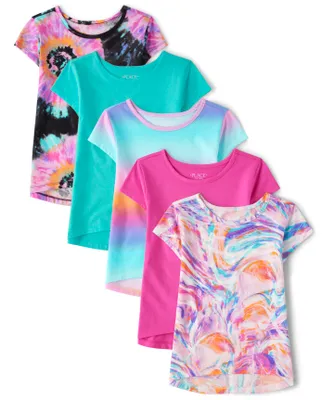 Girls Tie Dye Tee Shirt 5-Pack