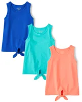 Girls Tie Front Tank Top 3-Pack