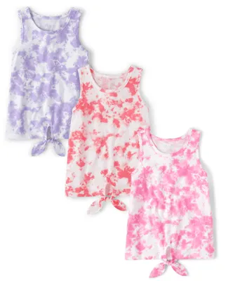 Girls Tie Dye Front Tank Top 3-Pack