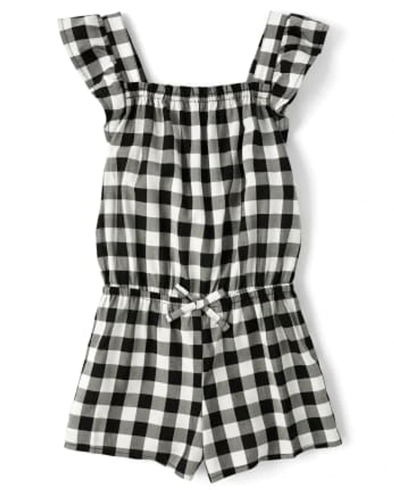 Girls Gingham Romper