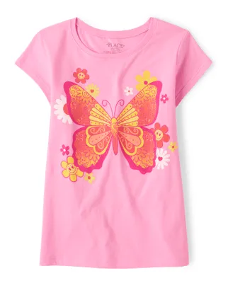 Girls Butterfly Graphic Tee