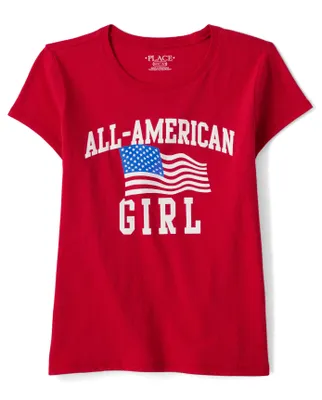 Girls Matching Family All-American Girl Graphic Tee
