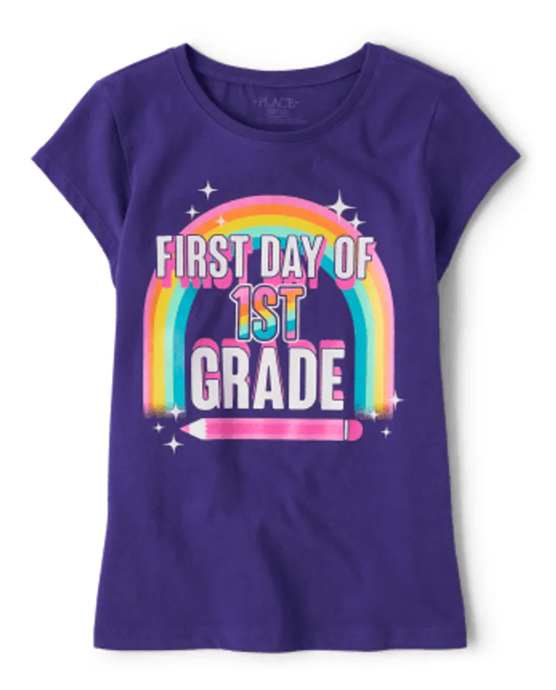 Girls First Day Of 1st Grade Graphic Tee