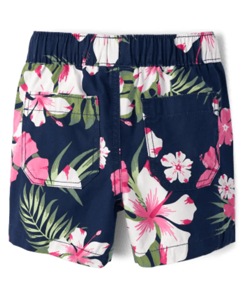Baby And Toddler Boys Tropical Pull On Jogger Shorts