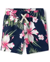 Baby And Toddler Boys Tropical Pull On Jogger Shorts