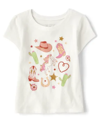 Baby And Toddler Girls Western Graphic Tee